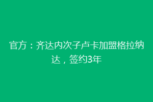 官方：齐达内次子卢卡加盟格拉纳达，签约3年