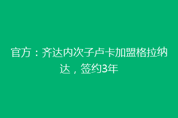 官方：齐达内次子卢卡加盟格拉纳达，签约3年