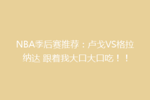 NBA季后赛推荐：卢戈VS格拉纳达 跟着我大口大口吃！！